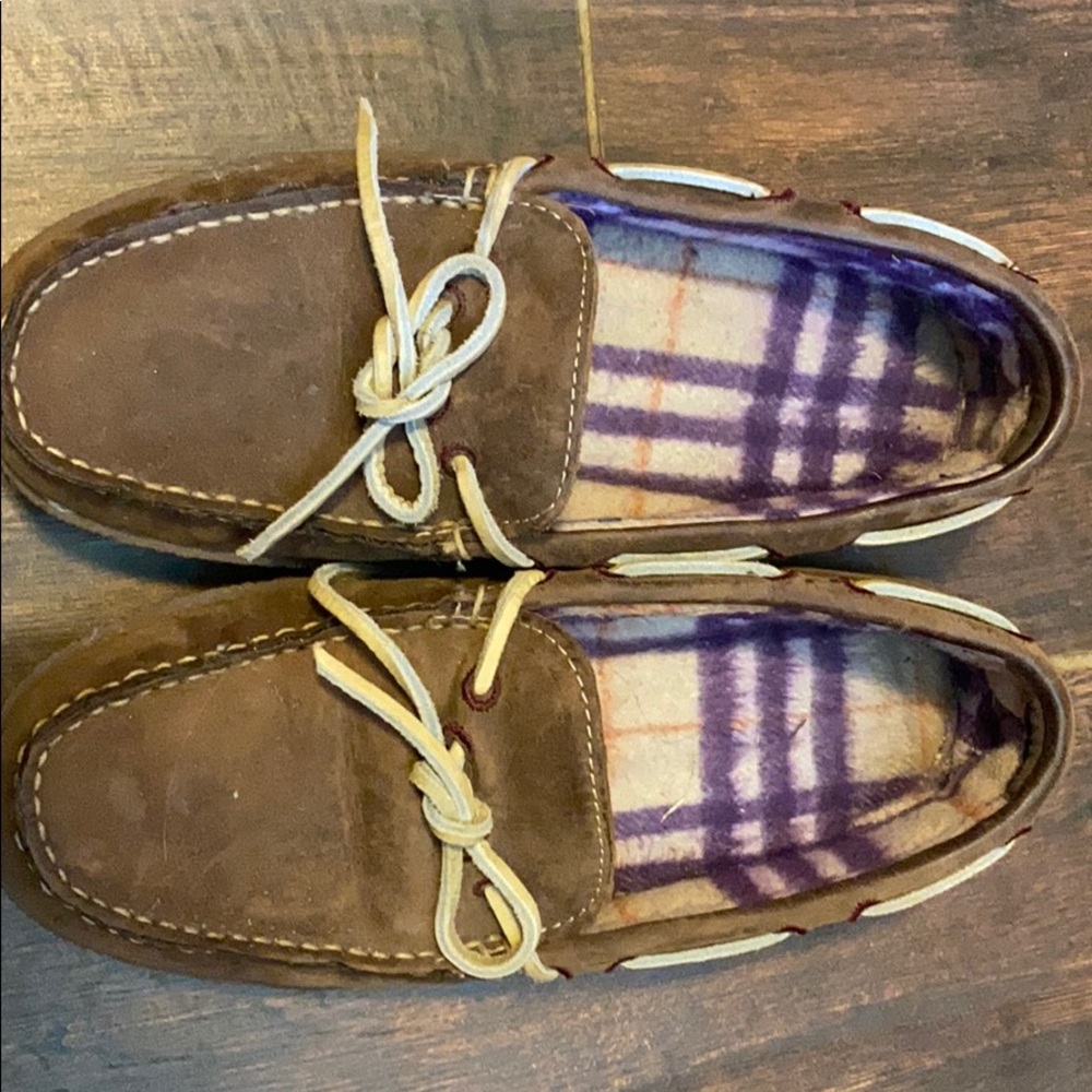 LL Bean lined boat shoes/slippers